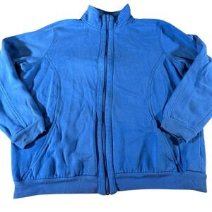 Woman Within Long Sleeve‎ Jacket Blue Women's Size Medium Womens Full Zip Pocket